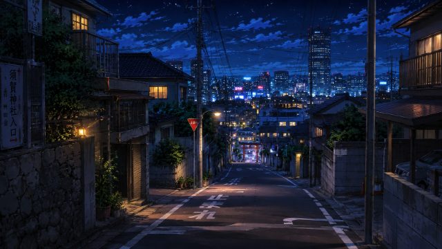 Nightfall Over a Steep Tokyo Alley — ChatGPT, Claude & Gemini theme preview